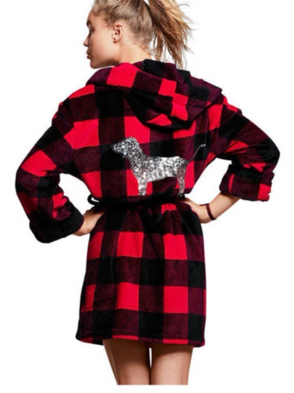 PINK buffalo plaid robe